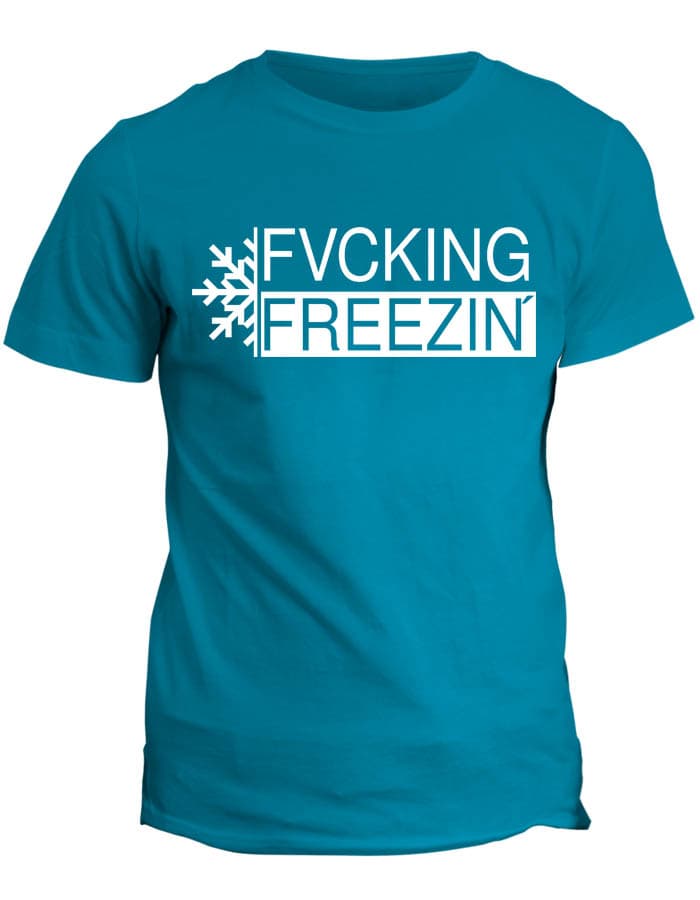 Tričko s potiskem FVCKING FREEZIN