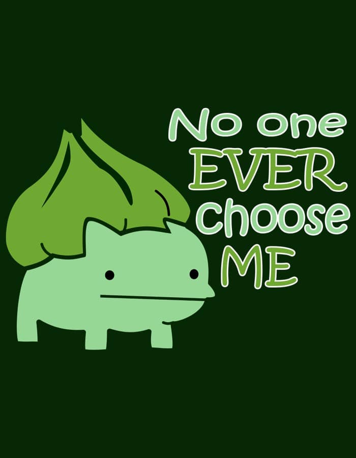 Tričko s potiskem Nebohý Bulbasaur