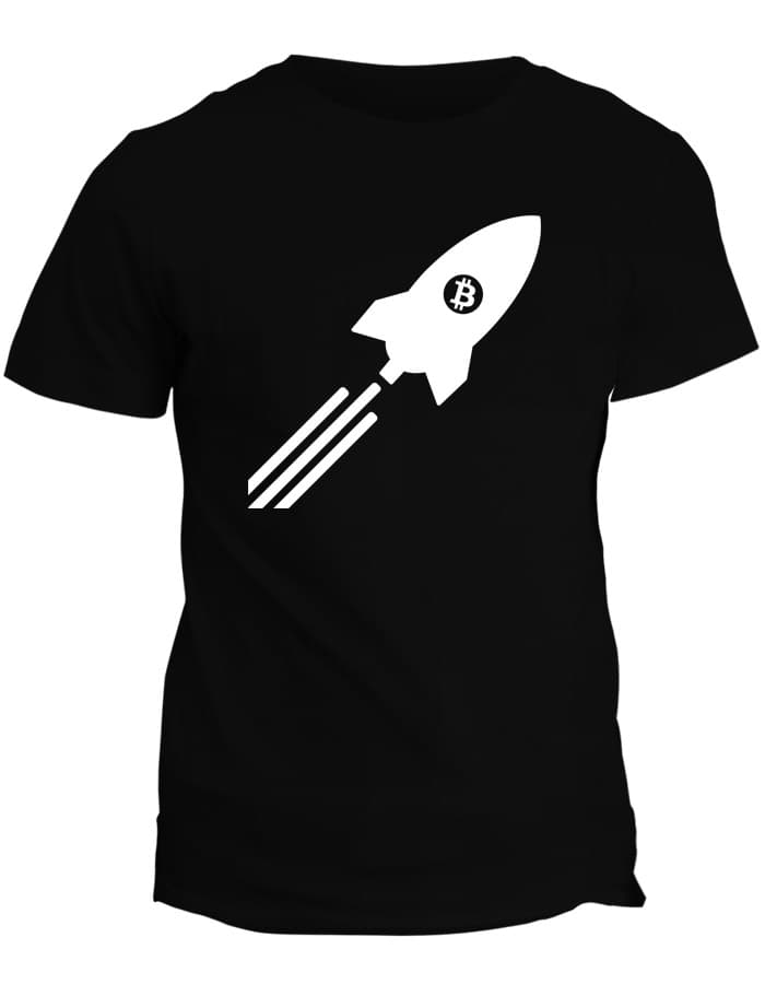 Tričko s potiskem Bitcoin Rocket