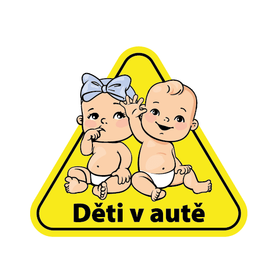 Samolepka na auto Děti v autě