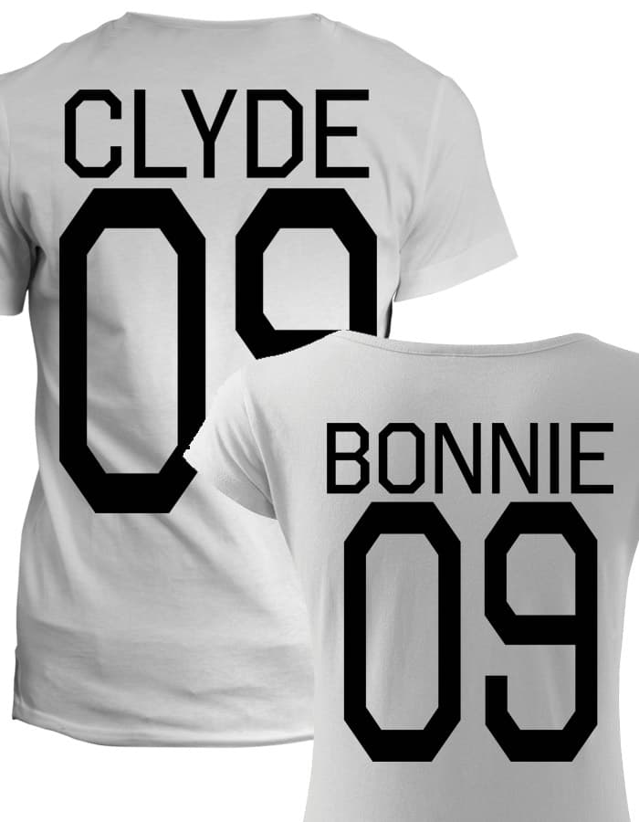 Trička pro páry Bonnie Clyde záda