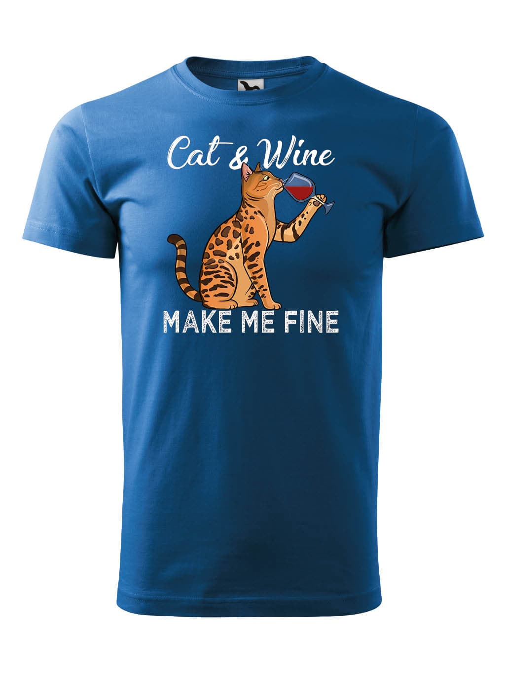 Tričko s potiskem Cat and wine