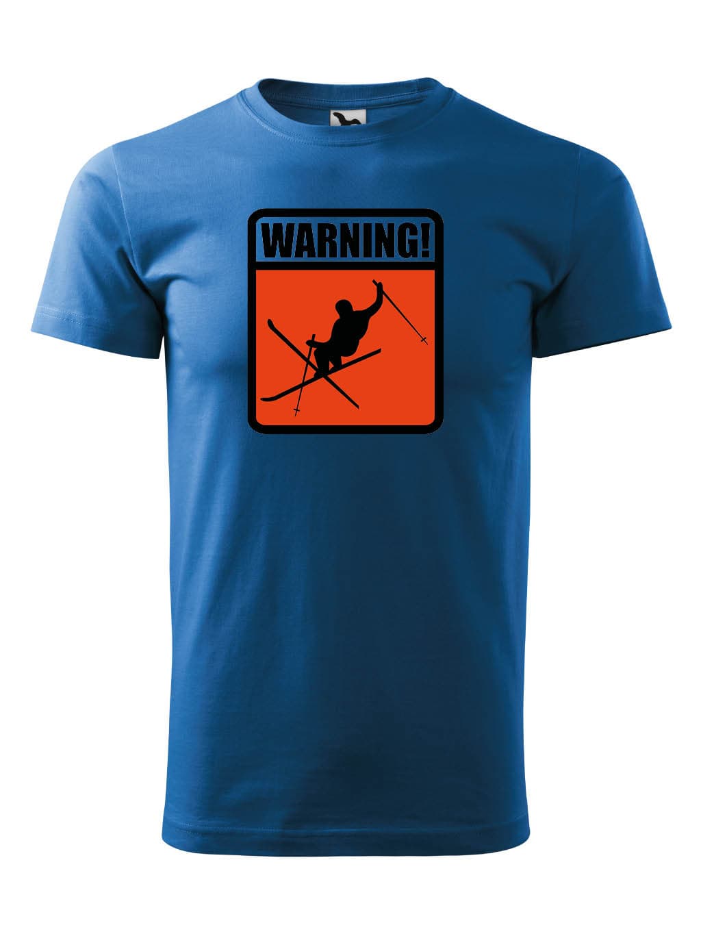 Tričko s potiskem Lyžar warning červené