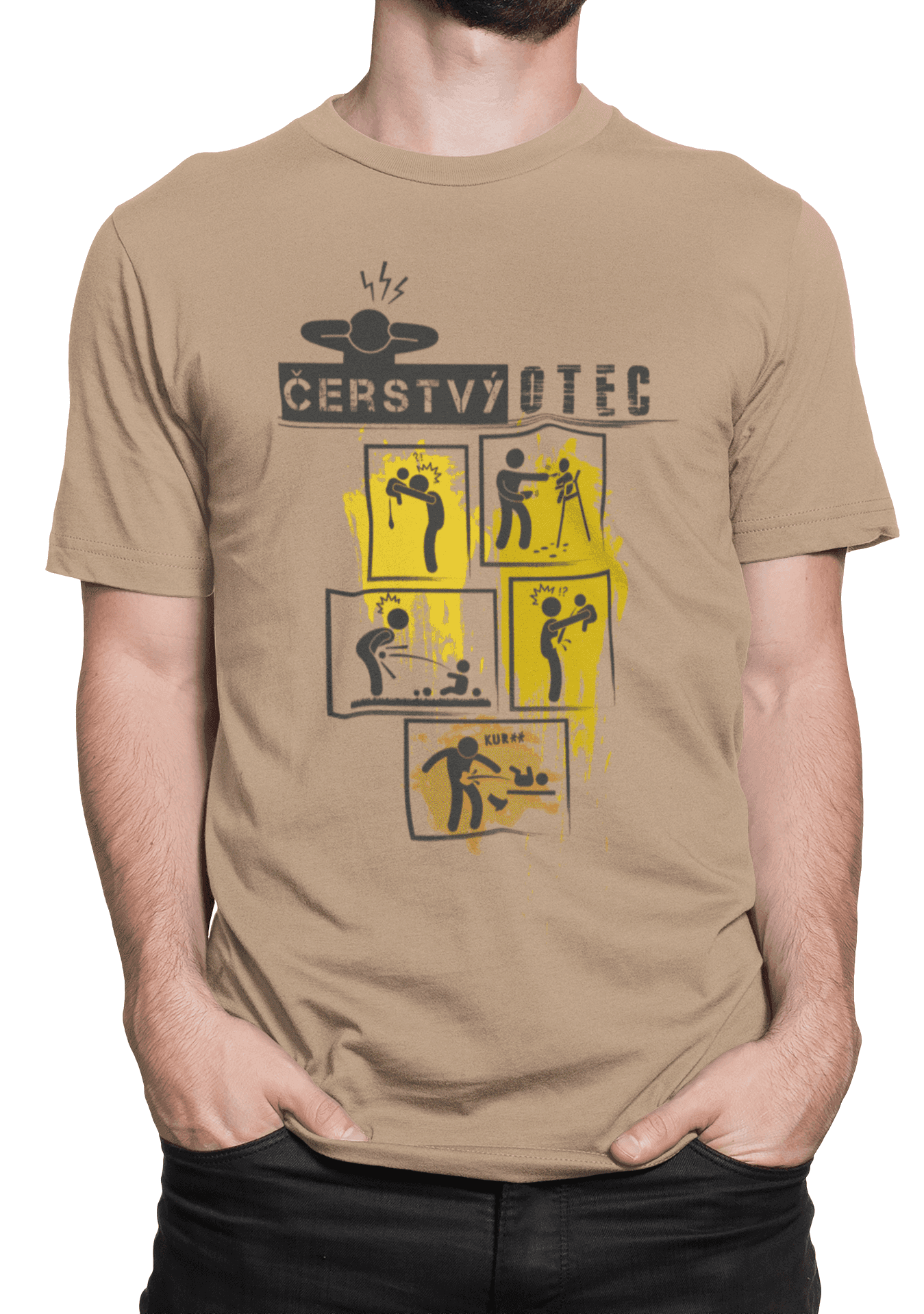 Tričko s potiskem Čerstvý otec