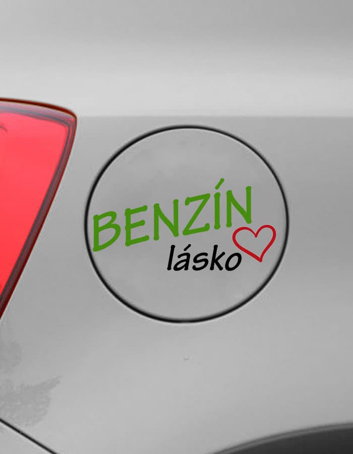 Samolepka na auto Benzín lásko