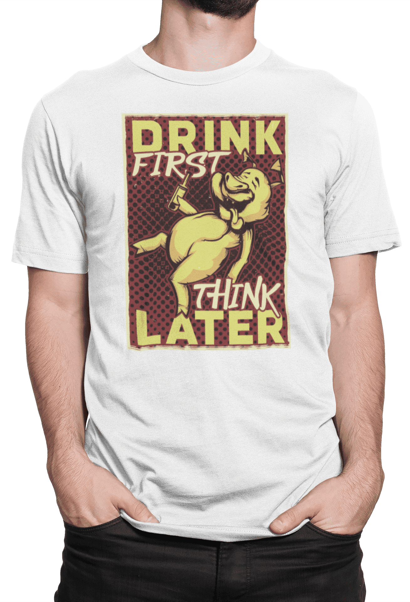 Tričko s potiskem Drunk pig