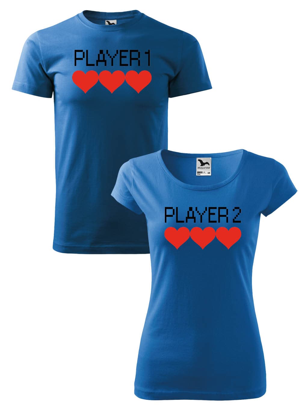 Trička pro páry Player 1 & 2