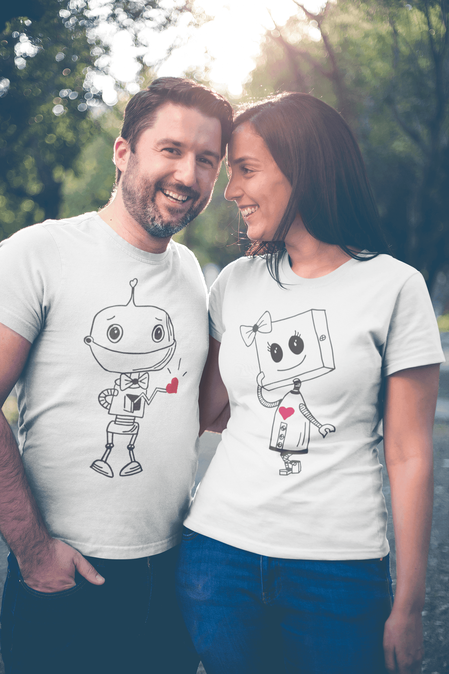 Trička pro páry Robot Love