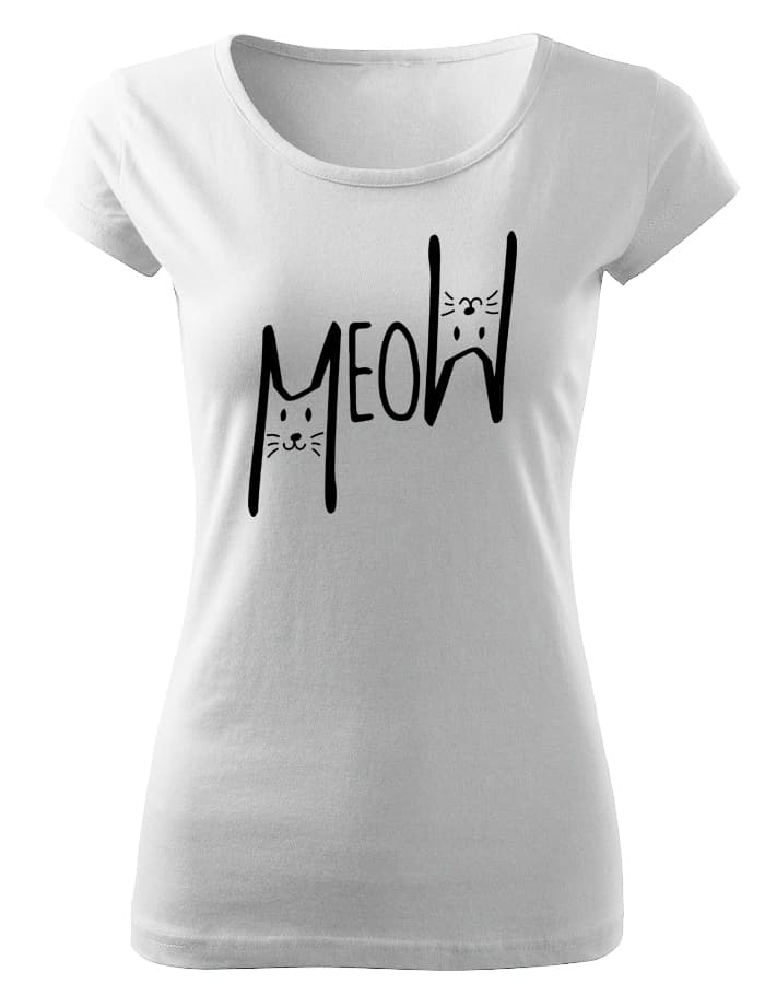 Dámské tričko s potiskem meow
