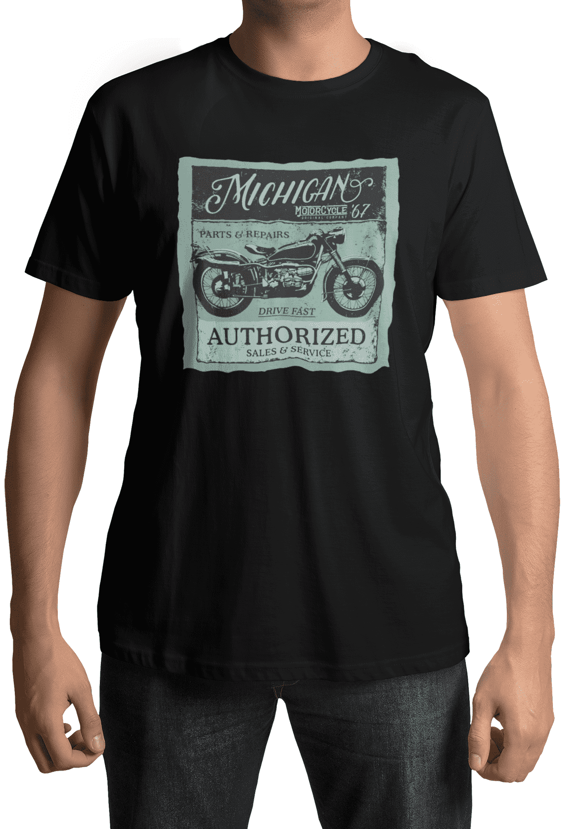 Tričko s potiskem Michigan motorcycle