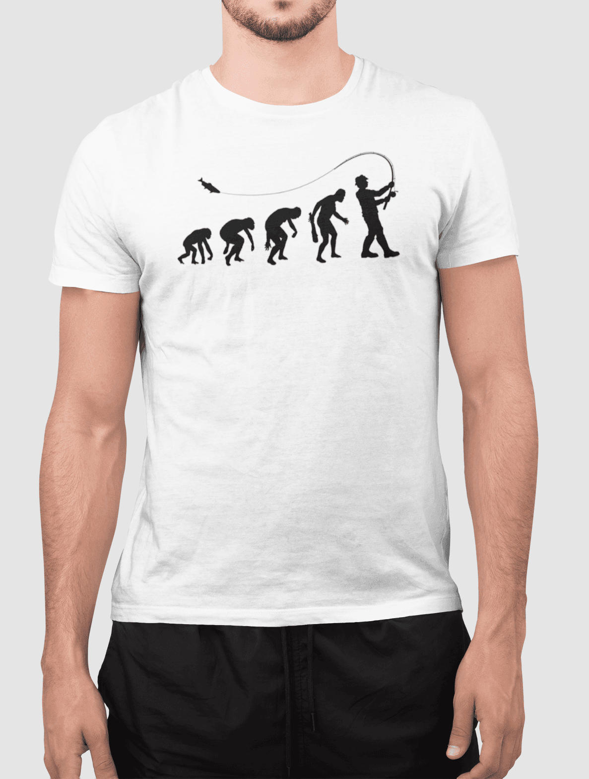 Tričko s potiskem Rybář evoluce