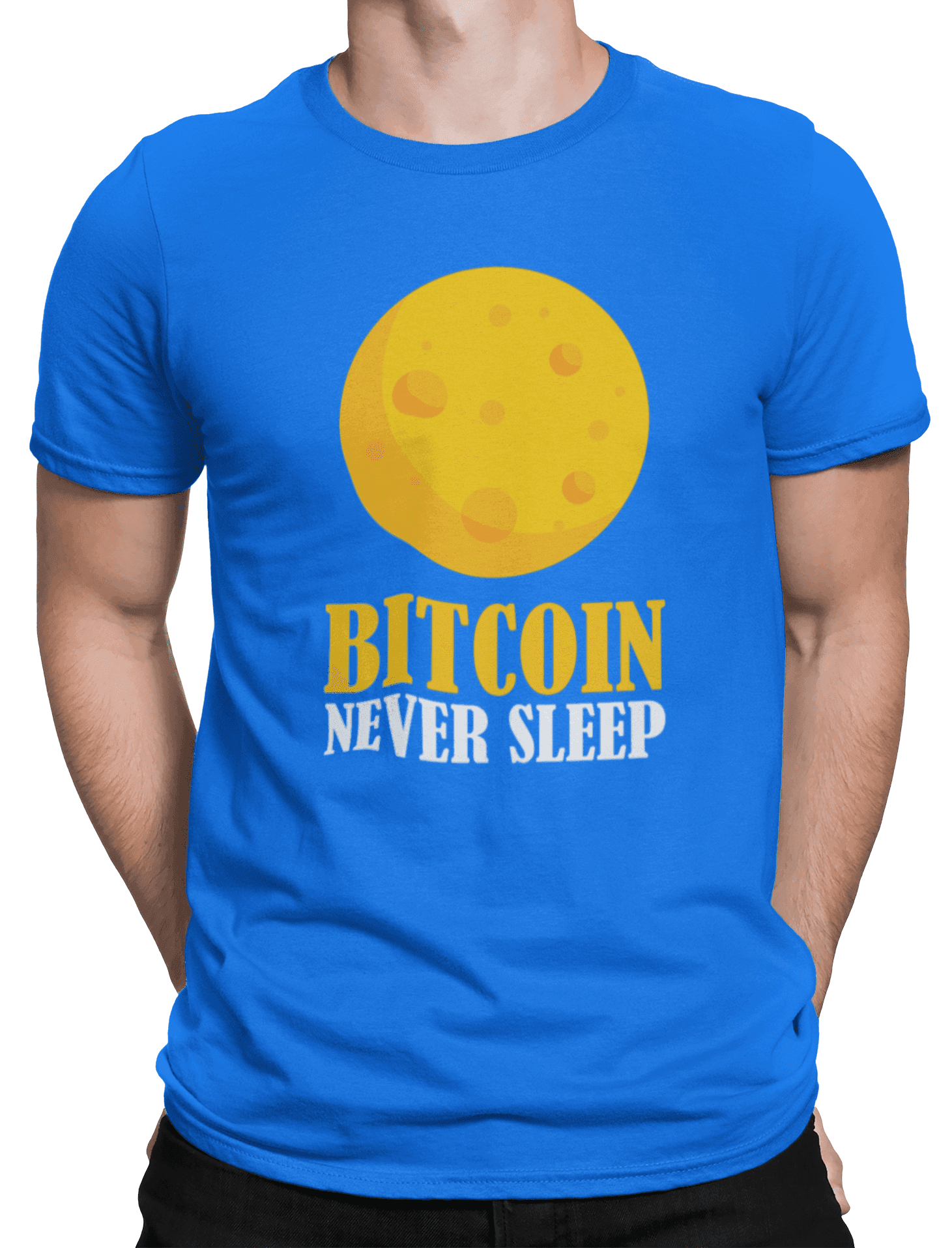 Tričko s potiskem Bitcoin never sleep