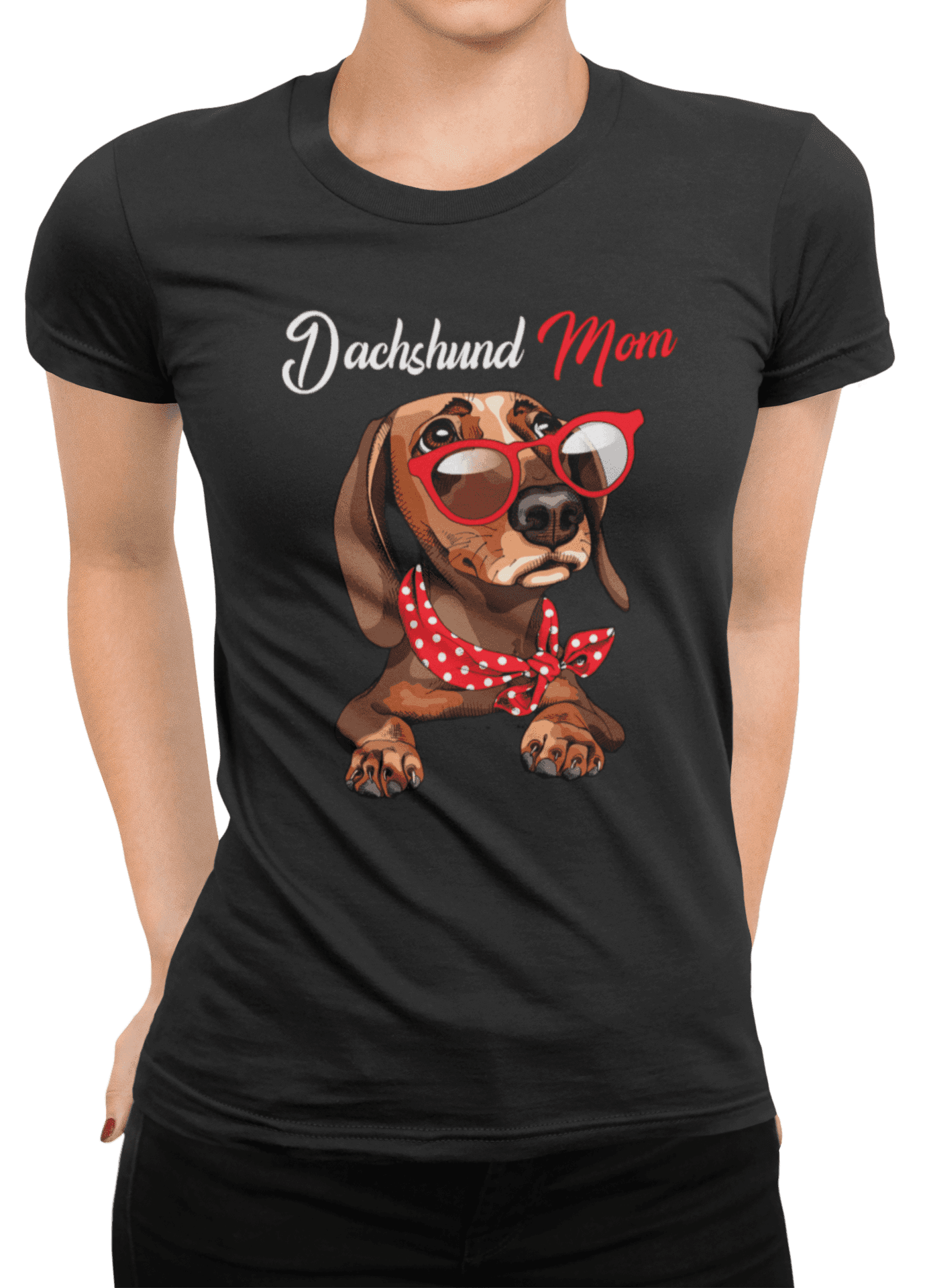 Tričko s potiskem Dachshund mom 2
