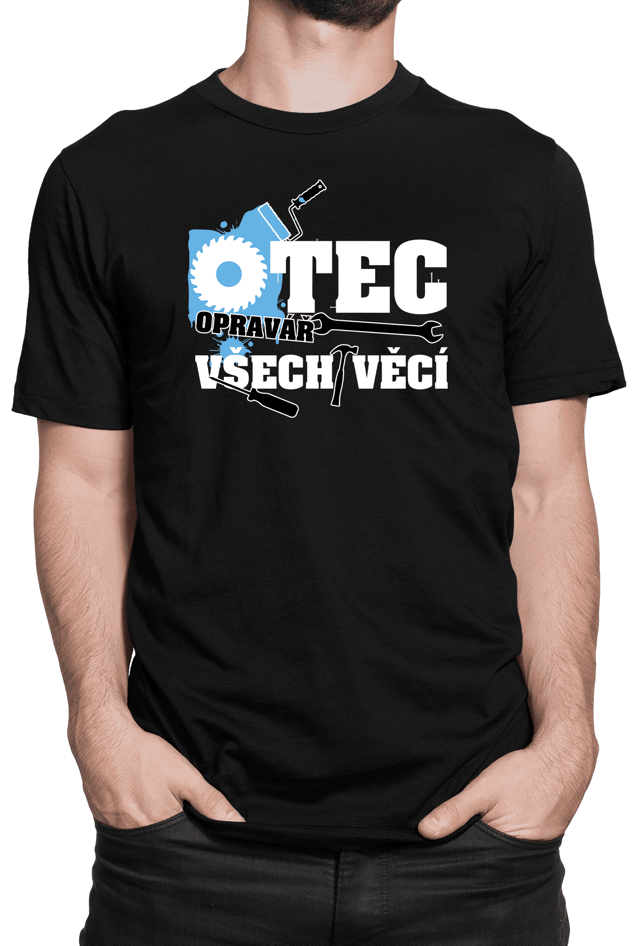 otec opravar cerne triko