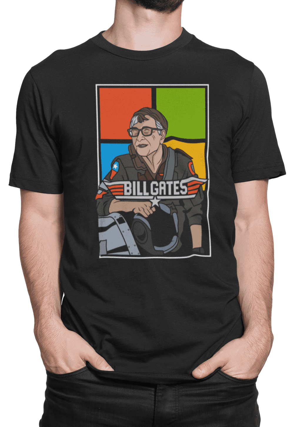 tricko s potiskem bill gates top gun (1)