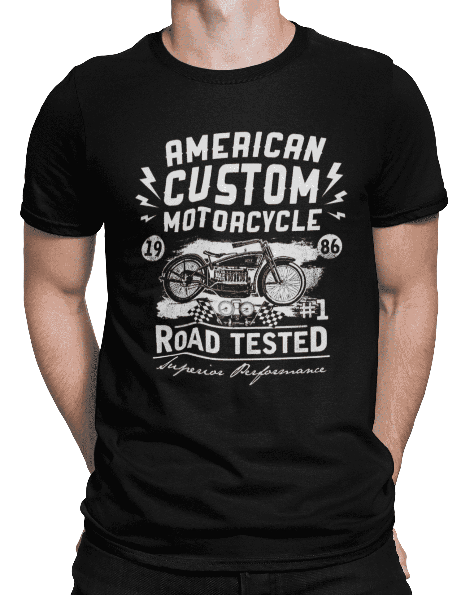 Tričko s potiskem American custom motorcycles