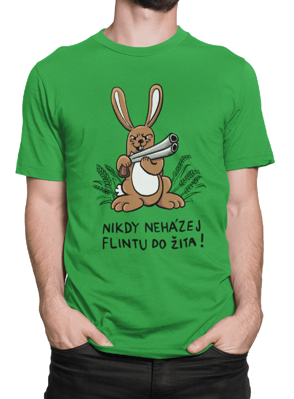 Tričko s potiskem Nikdy neházej flintu do žita