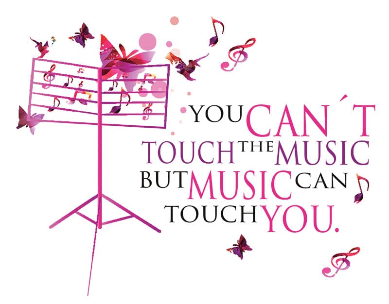 Školní tričko You can´t touch the music but music can touch you