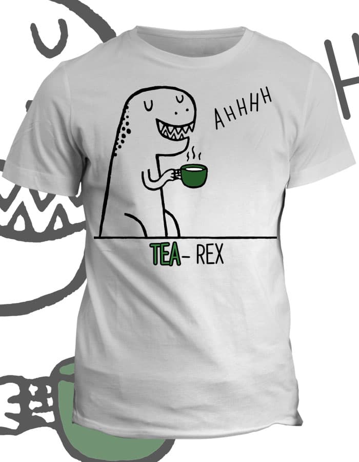 Tričko s potiskem Tea Rex
