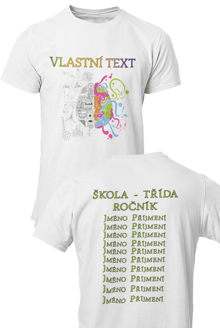 vlastni text bile triko