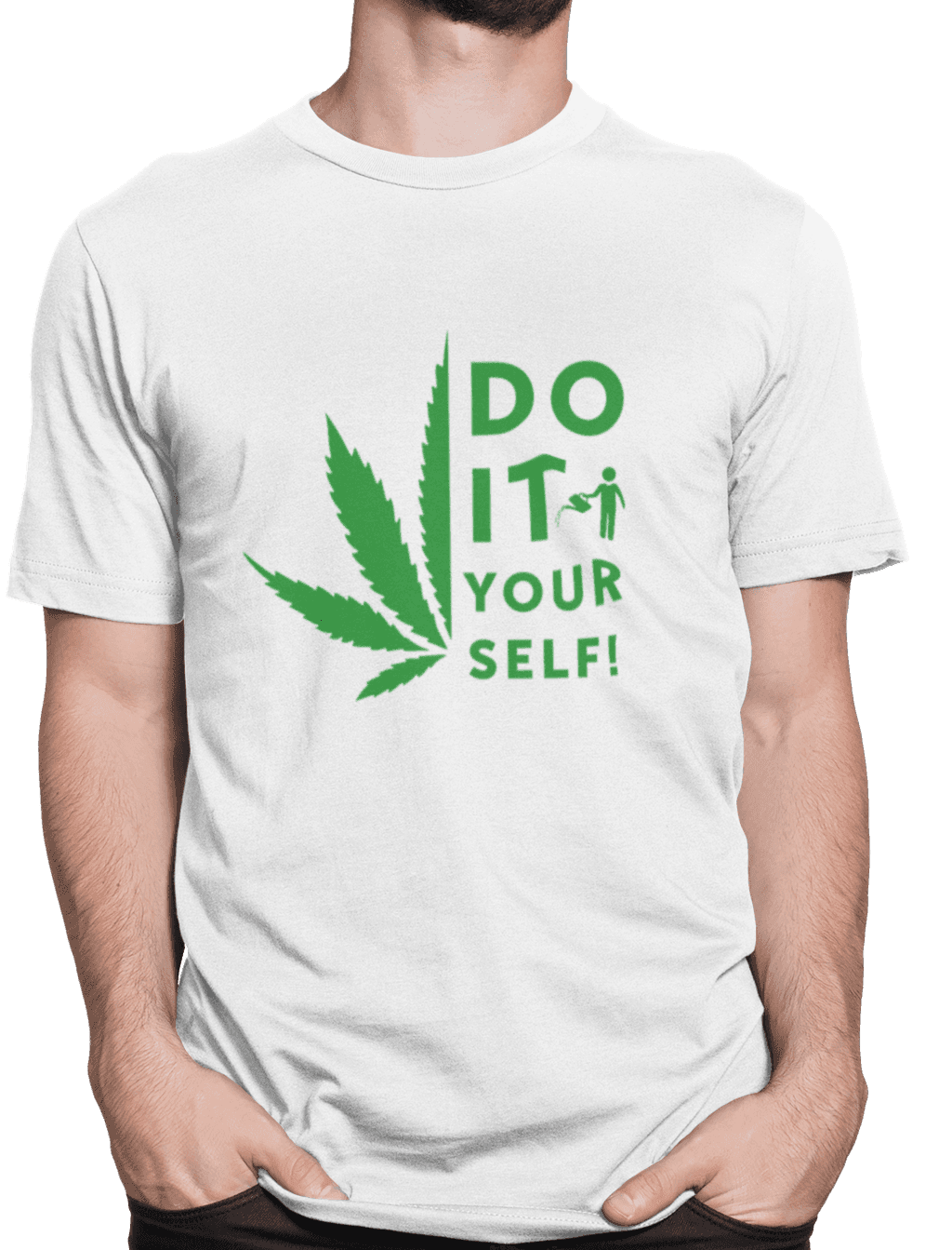 front view mockup of a man wearing a crew neck tee in a studio 1420 el (7) (1)