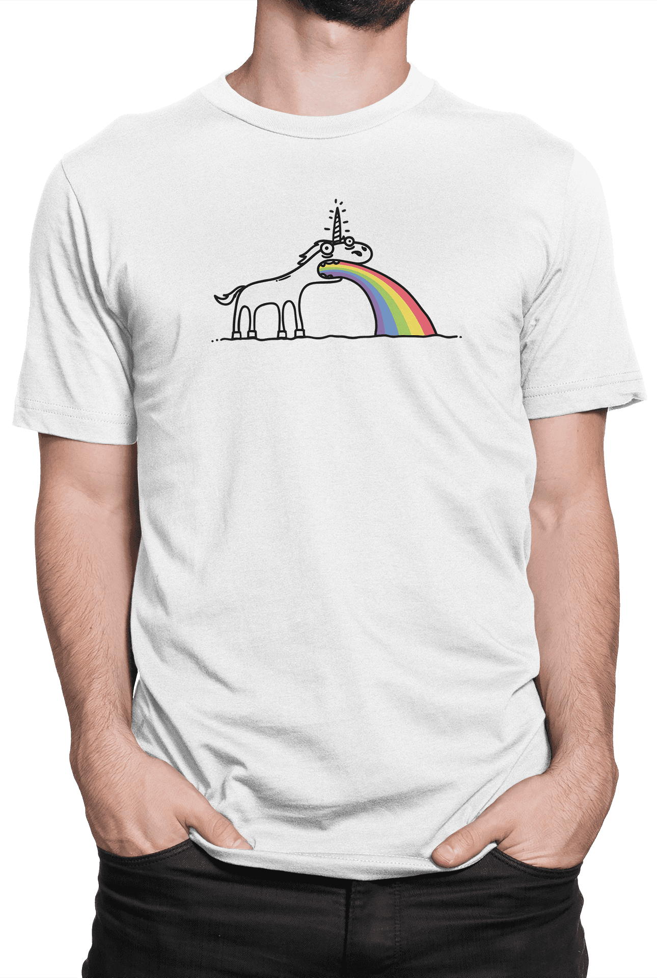 the unicorn throws up a rainbow bile triko