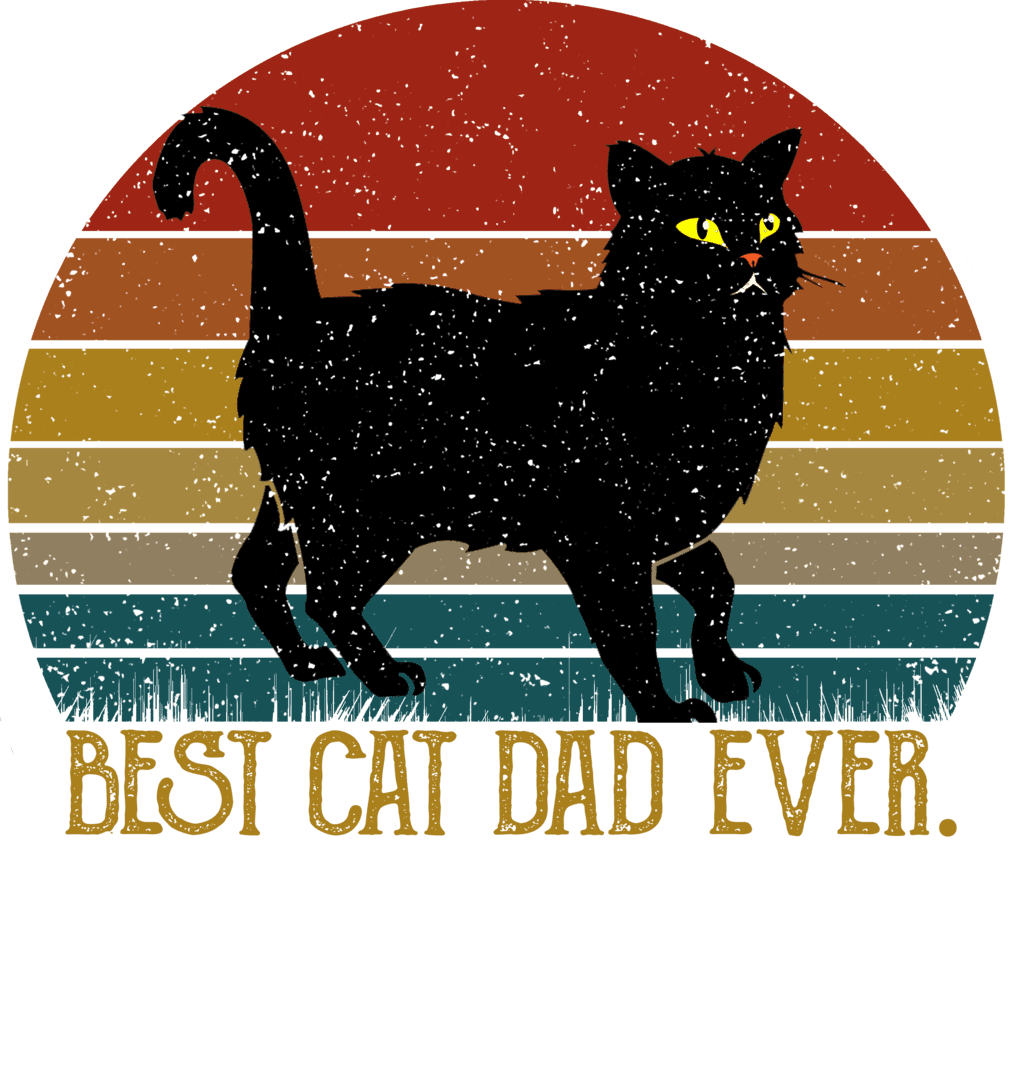 Best Cat Dad Ever Vintage Black Cat