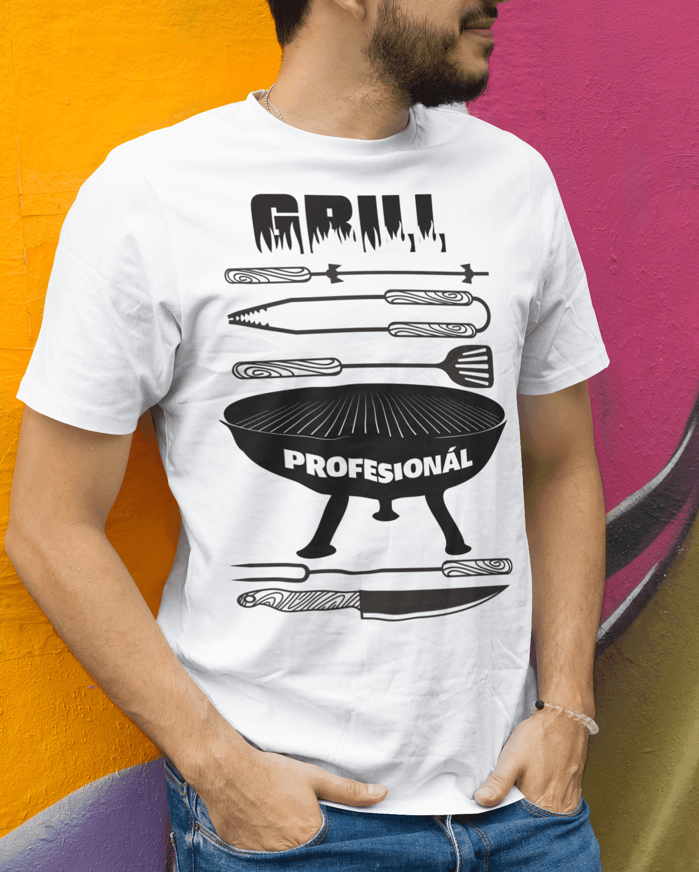 Tričko s potiskem Grill Profesional