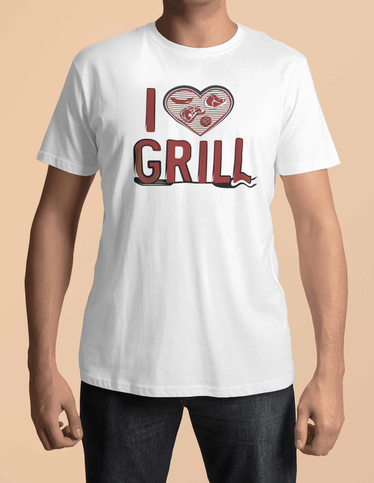 Tričko s potiskem I love grill