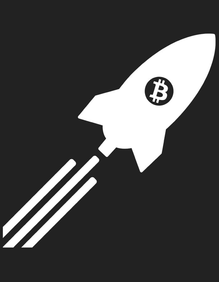 Tričko s potiskem Bitcoin Rocket