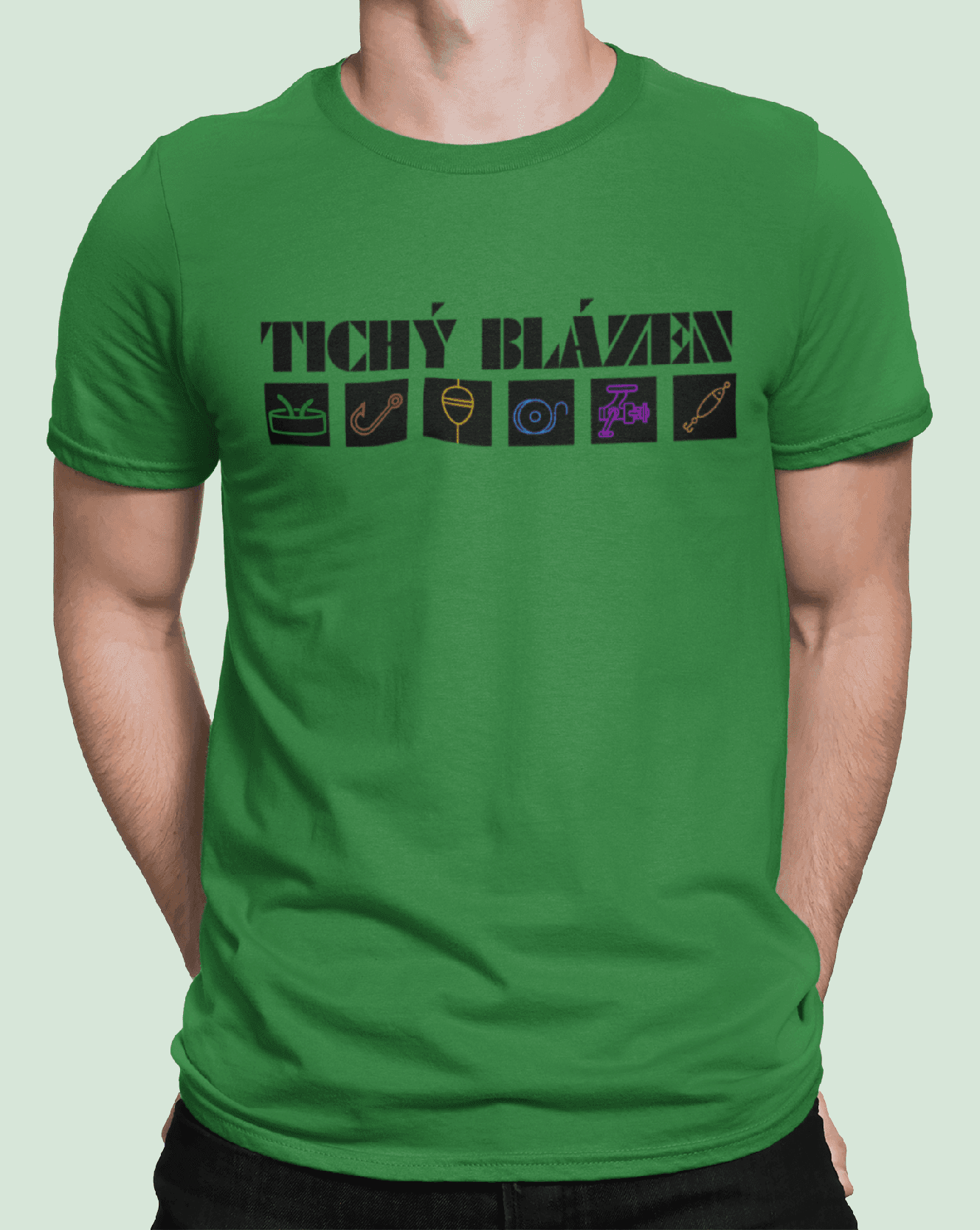 Tričko s potiskem Rybář tichý blázen