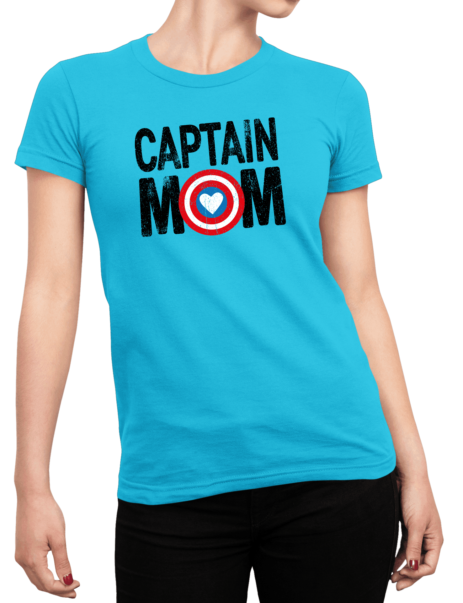 captain mom na modrem triku
