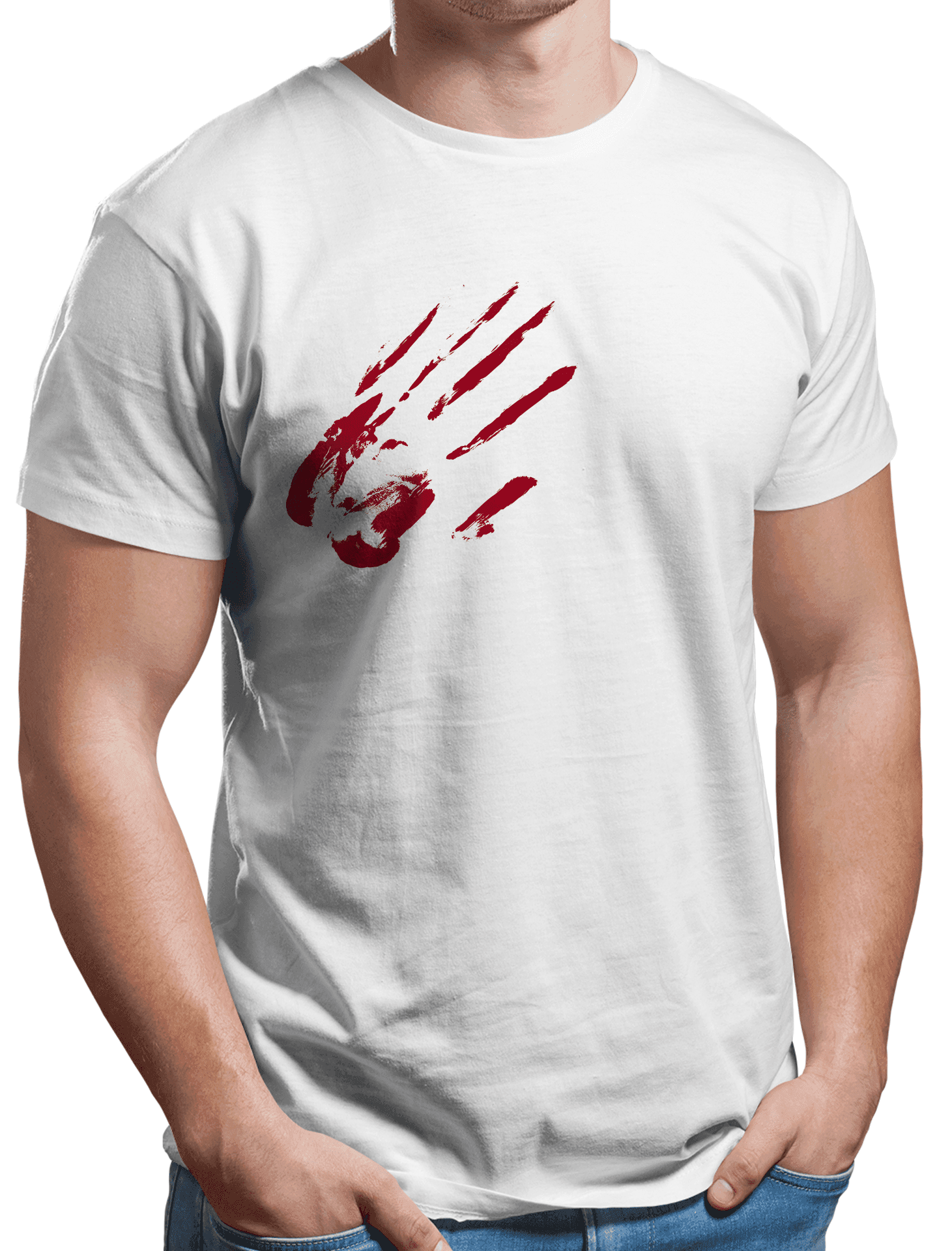 Tričko s potiskem Bloody hand