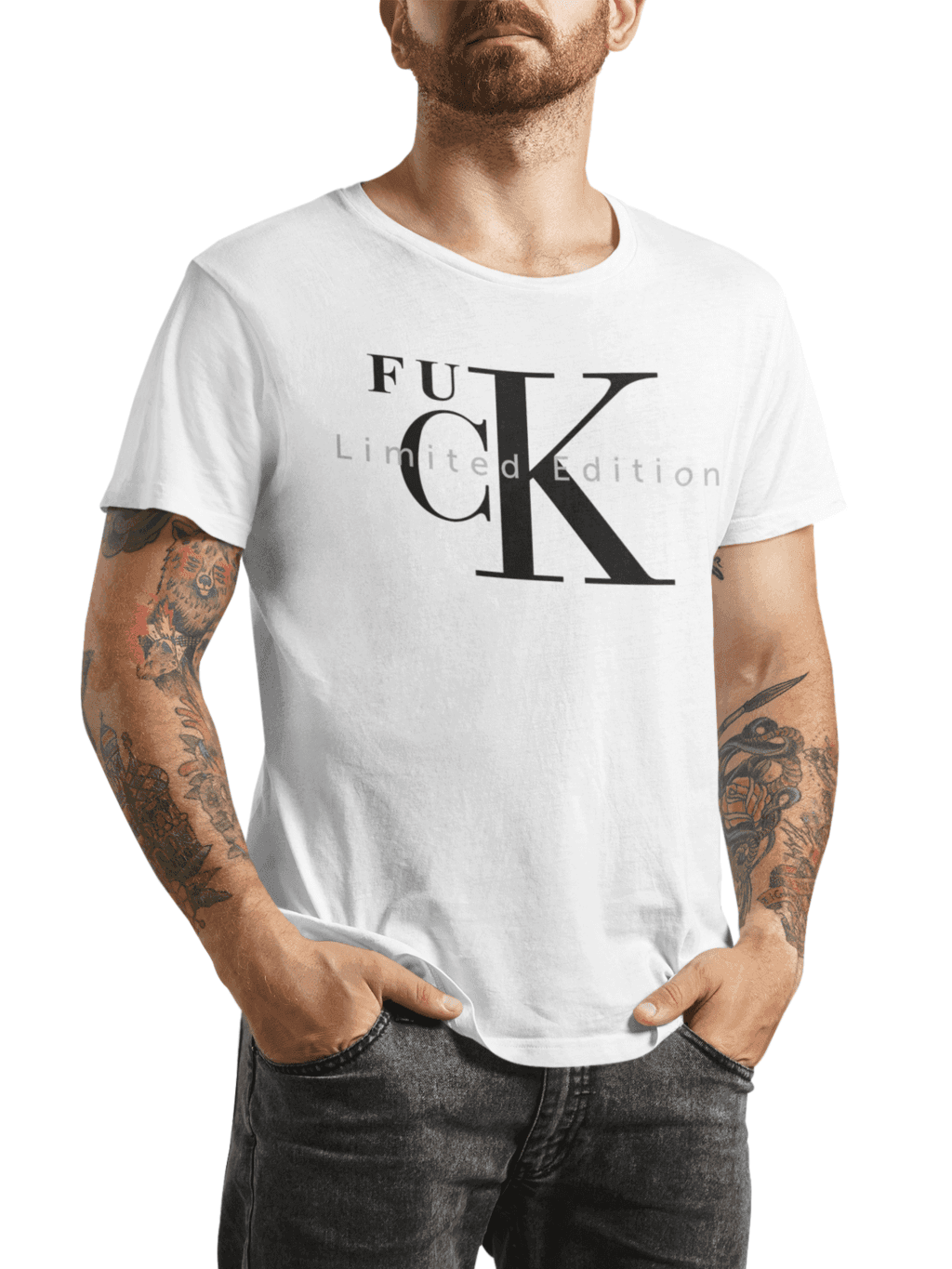 t shirt mockup of a bearded tattooed cropped face man at a studio m5364 r el2 (3)