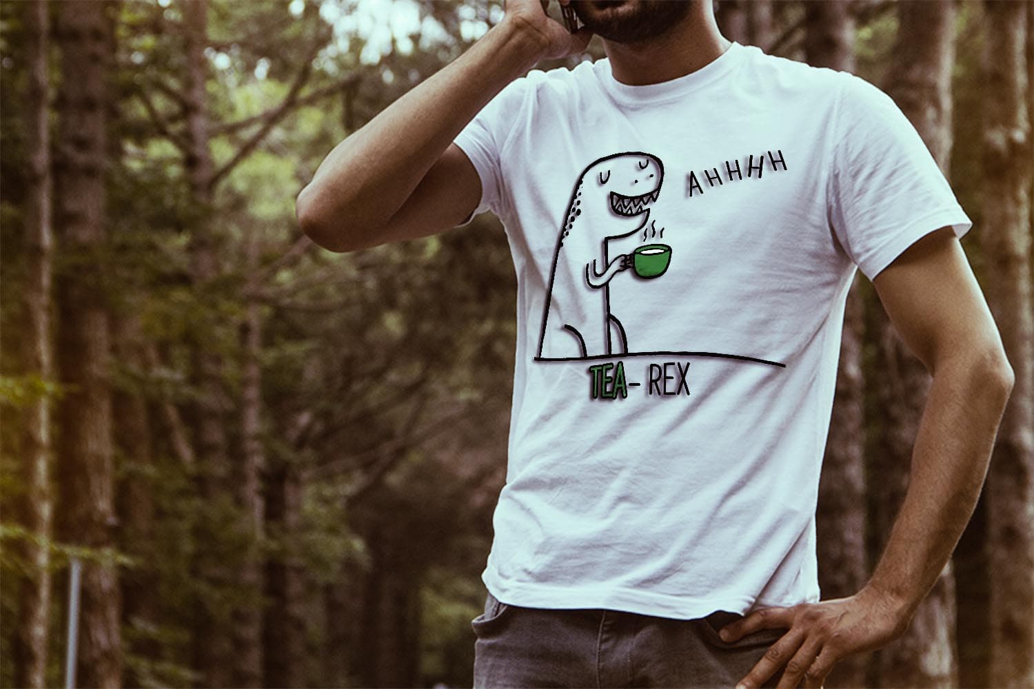 Tričko s potiskem Tea Rex