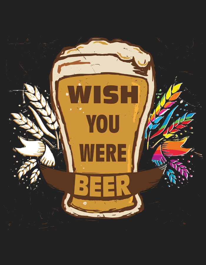 Tričko s potiskem Wish you were beer