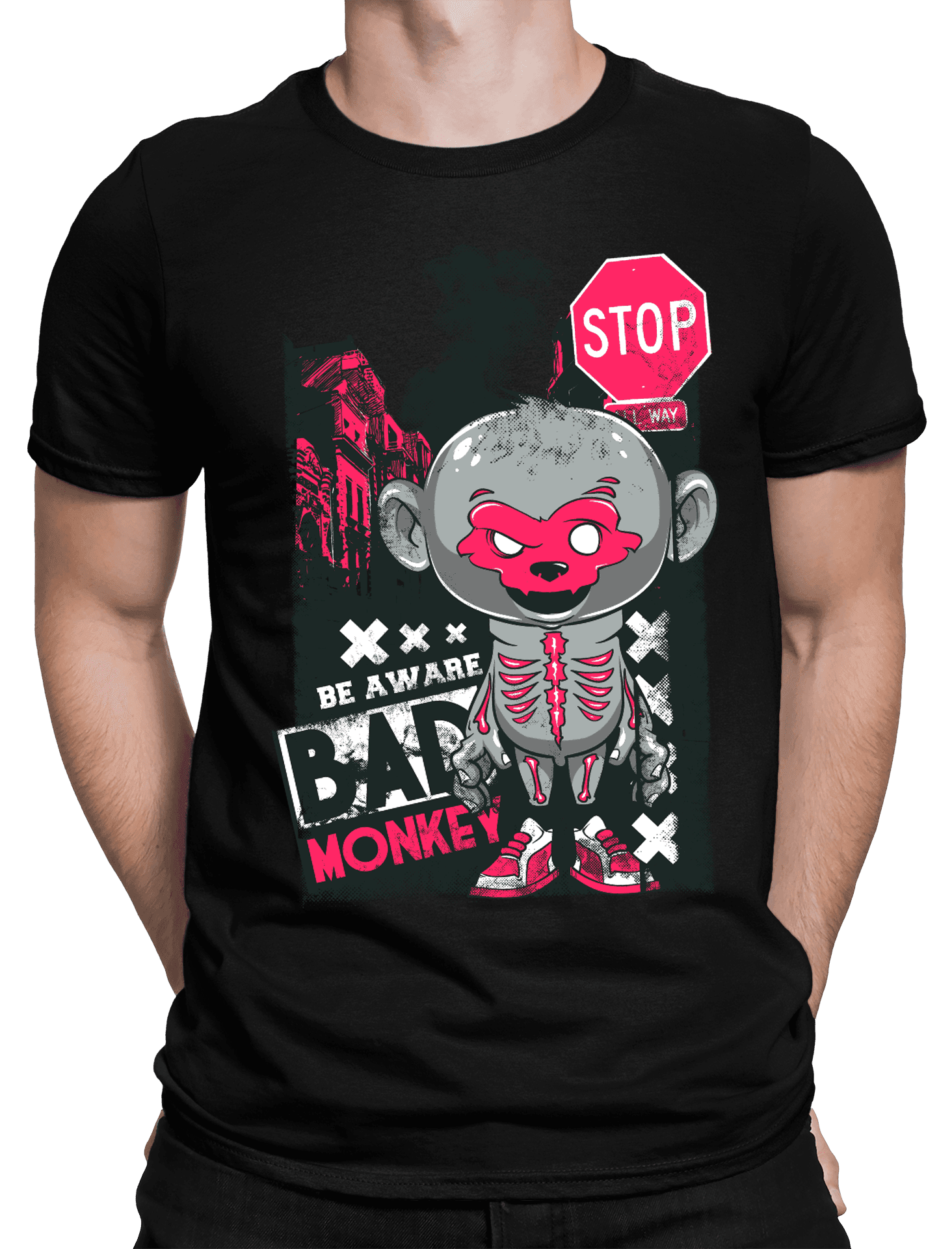 Tričko s potiskem Bad monkey