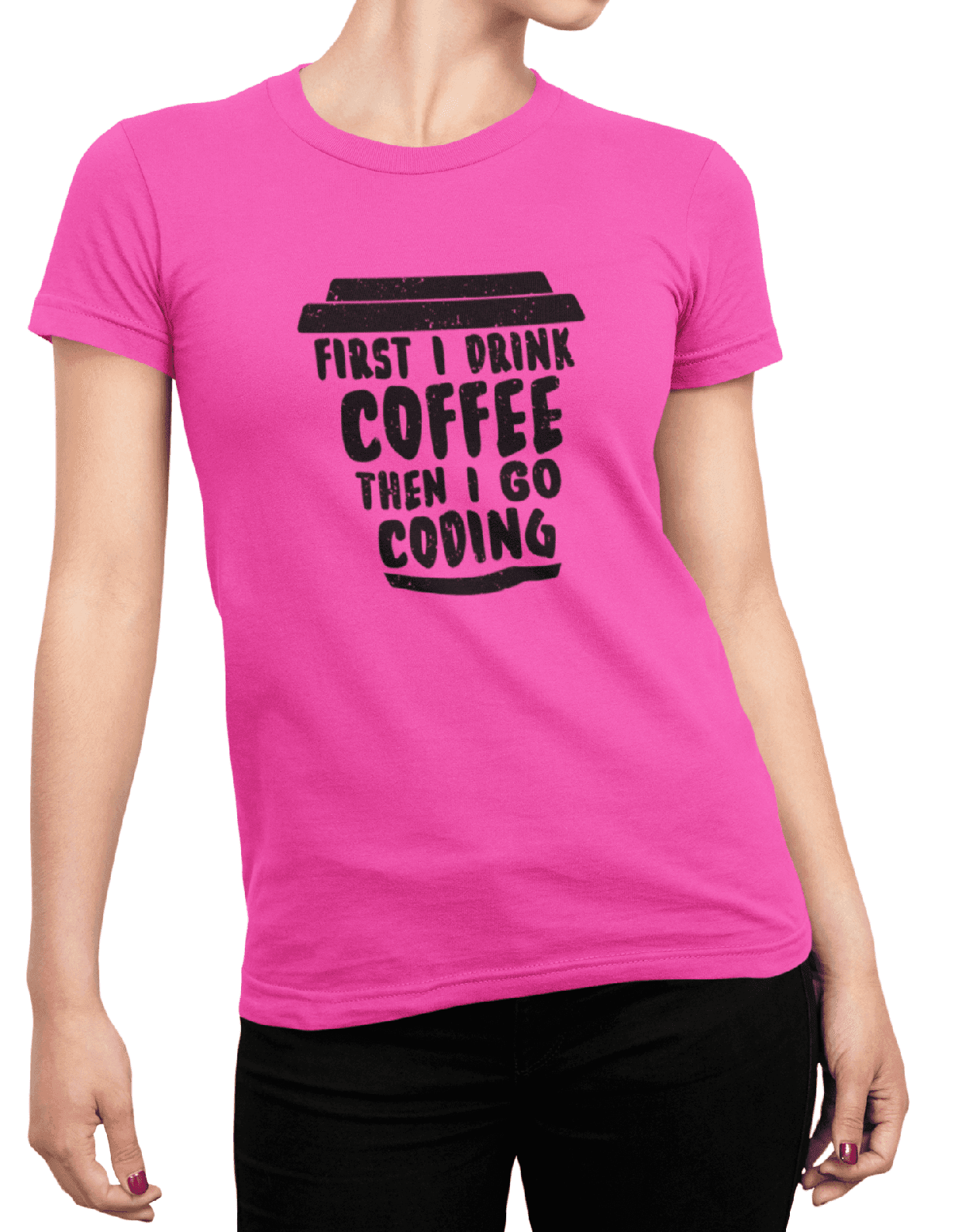 t shirt mockup of a woman posing with cropped face 87 el min