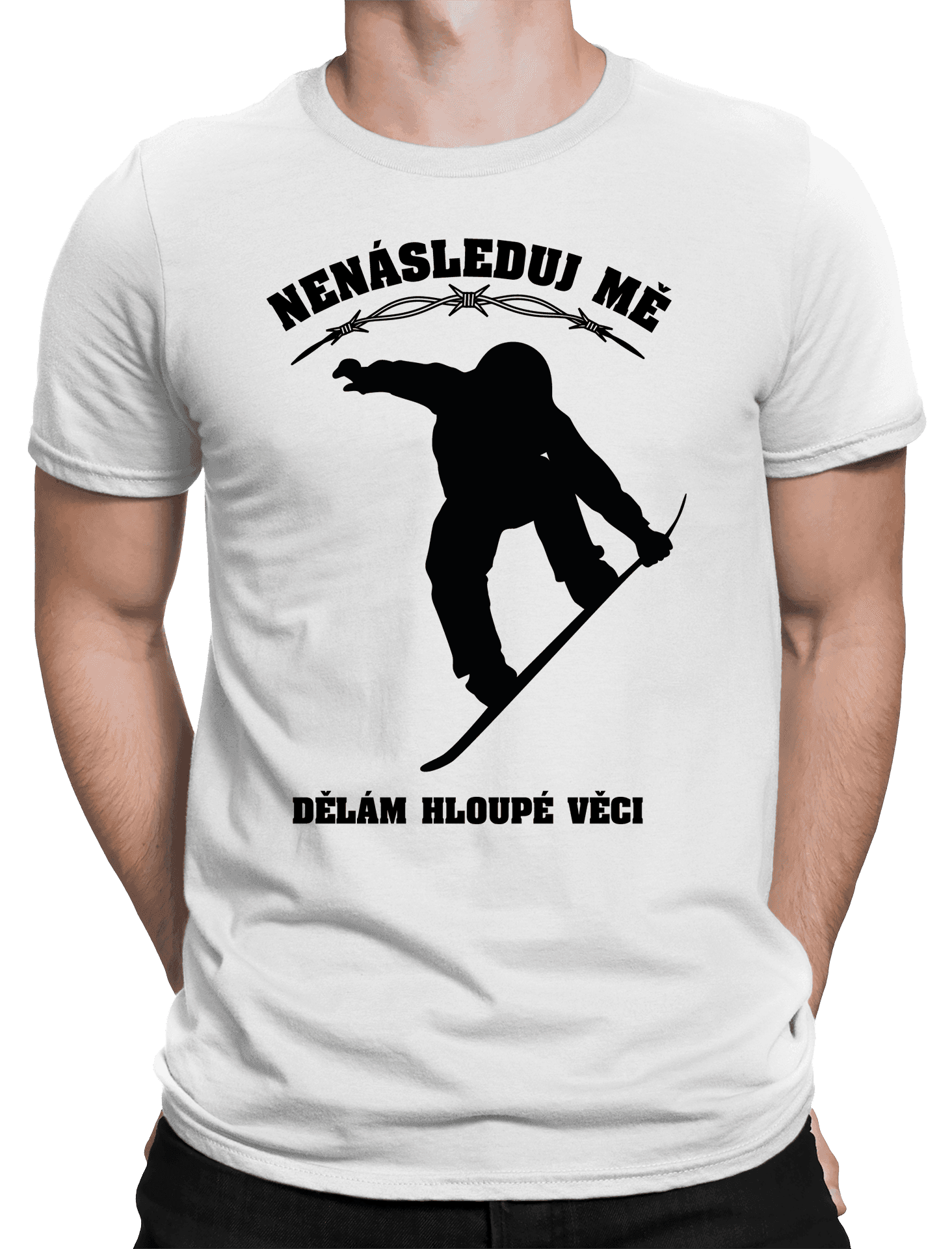 Tričko s potiskem Nenásleduj mě snowboard