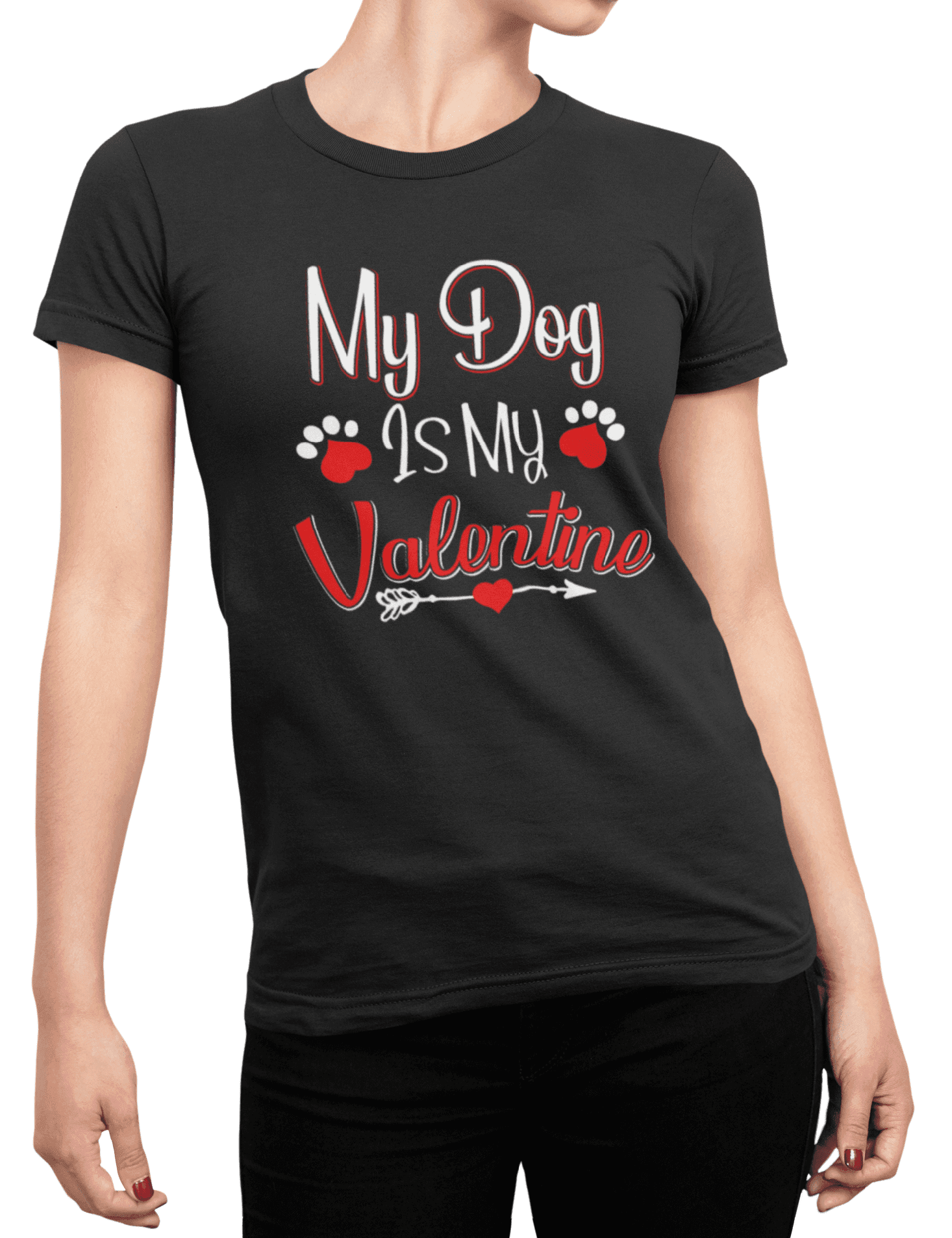 Tričko s potiskem Valentine dog