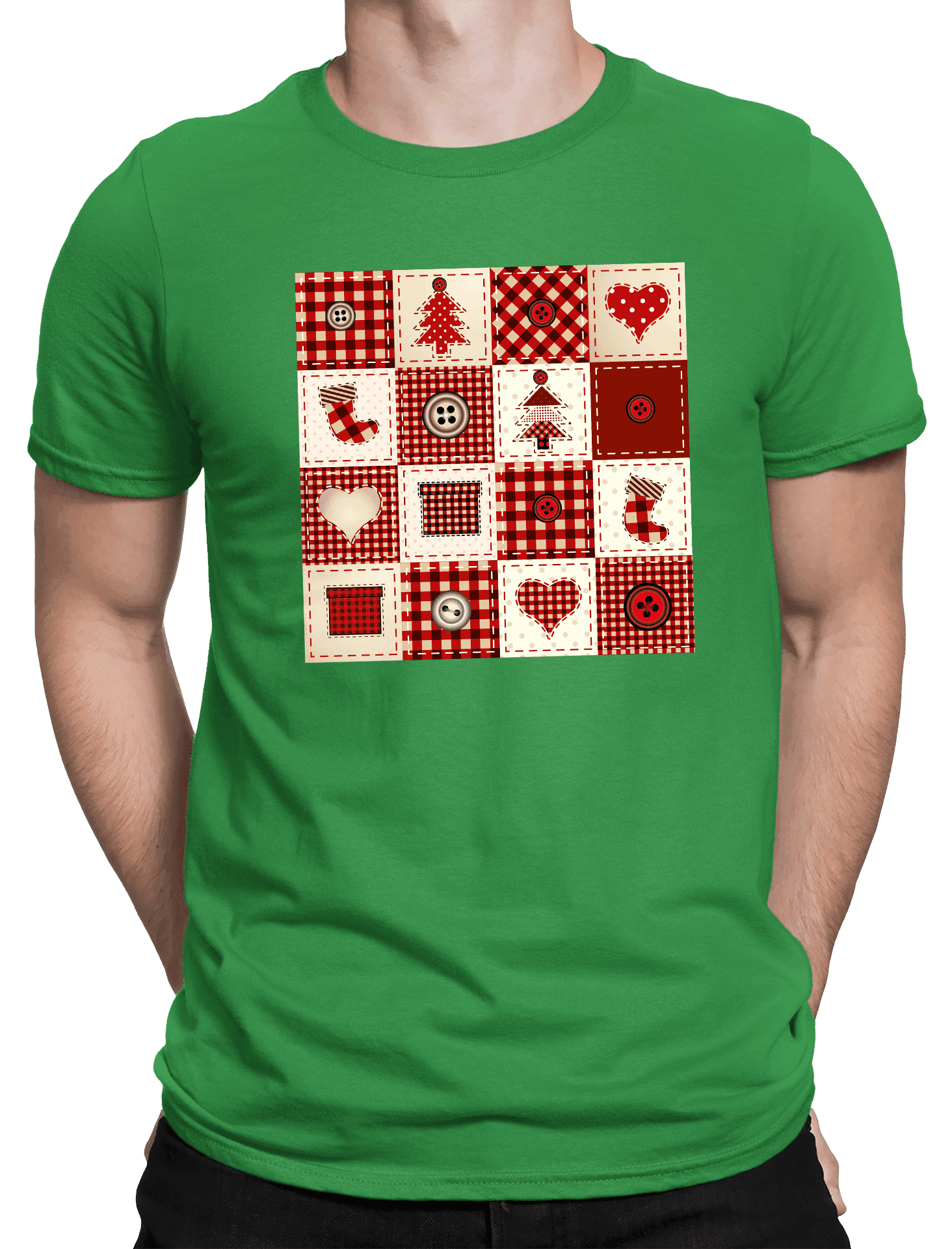 Vánoční tričko Patchwork2